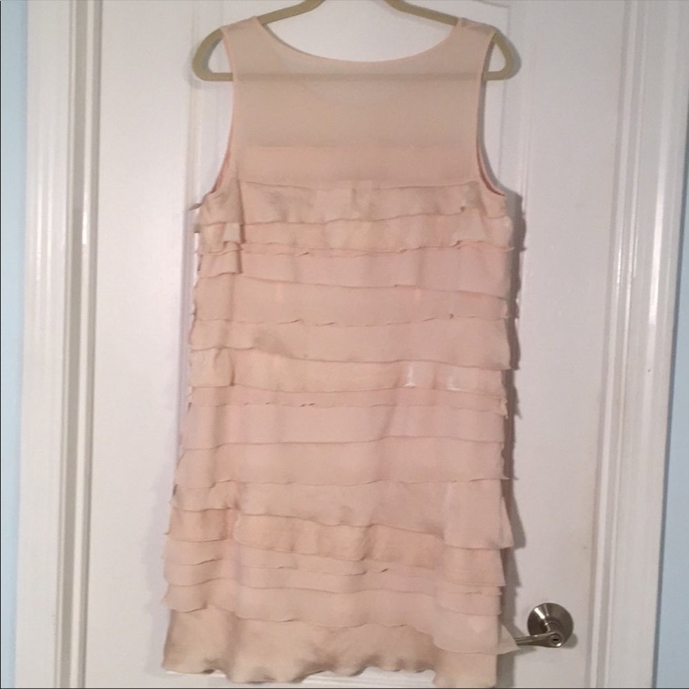 Loft tiered dress in Nude color Size 12 - Picture 3 of 5